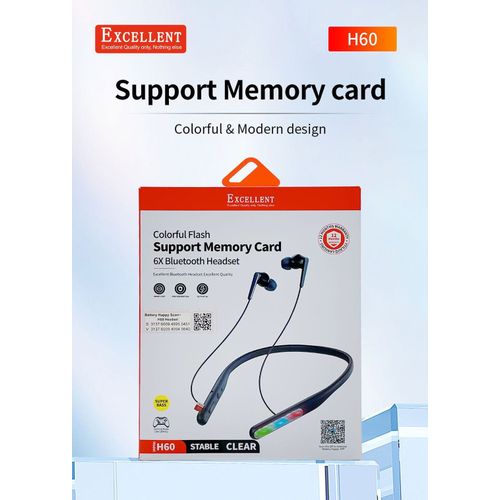 Excellent H60 Memory Card Supported Bluetooth Headset – Multi-Functional Audio Marvel