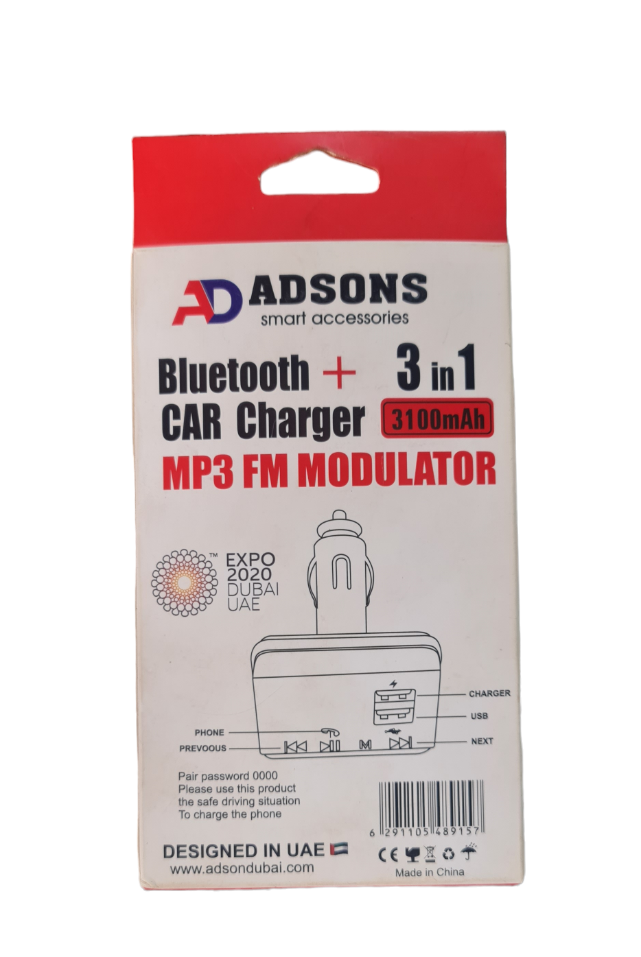 ADSONS bluetooth, fm modurator and car charger