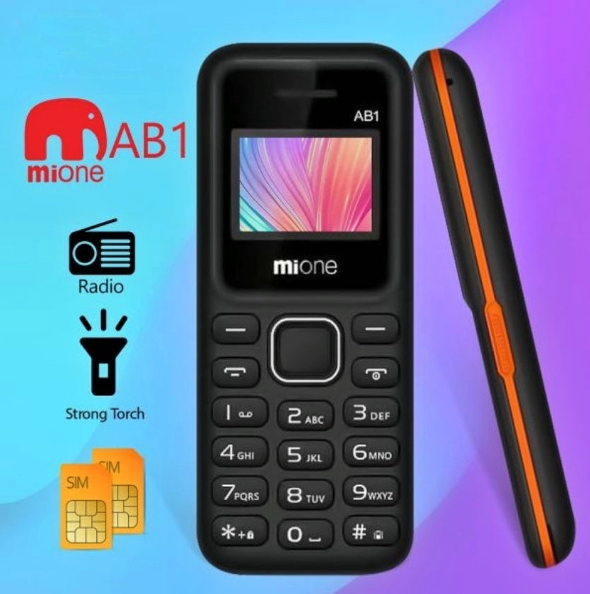 miOne AB1: Dual SIM, Powerful Torch, and Wireless FM