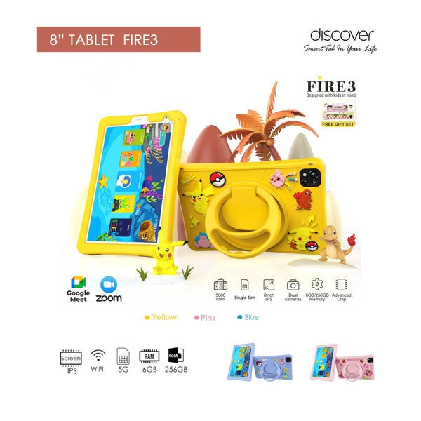 Discover Fire 3 Educational Kids Tablet 8 Inches 6GB RAM 256GB