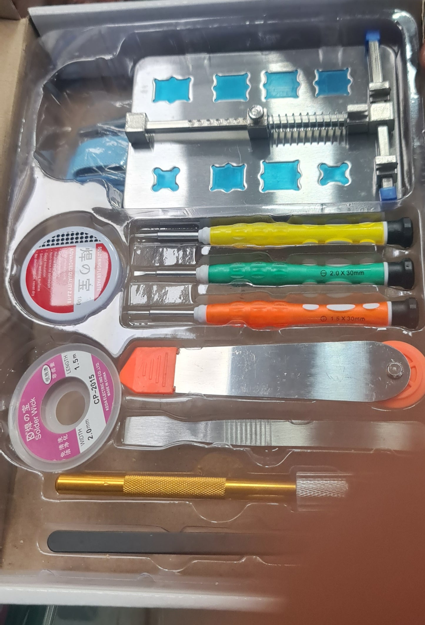 13-in-1 BGA Repair Tool Kit - Soldering Paste, Cutter, Screwdrivers, Tweezers, and More