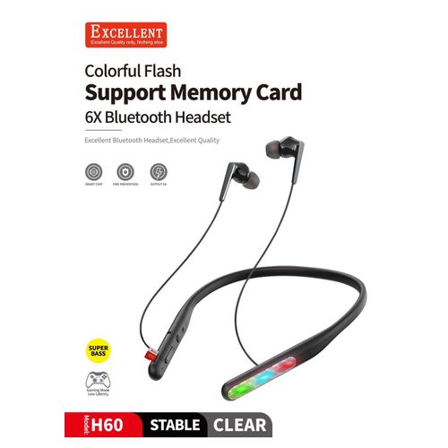 Excellent H60 Memory Card Supported Bluetooth Headset – Multi-Functional Audio Marvel