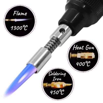 3 In 1 Portable Gas Blow Torch, Soldering Solder Iron Gun and Cordless Welding Pen Burner