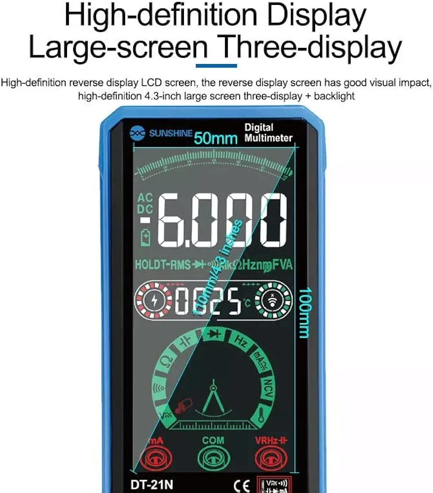 Sunshine DT-21N Digital Multimeter with Touch Screen - Intuitive Precision in Your Hands!