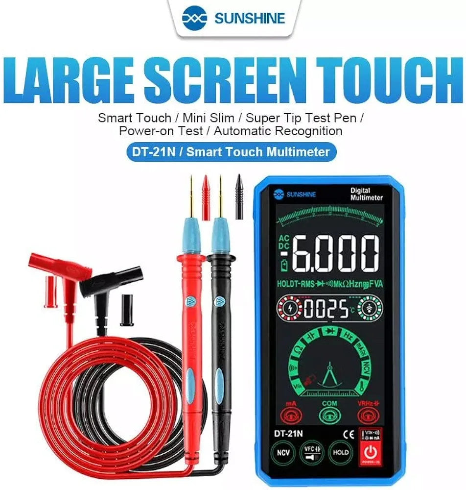 Sunshine DT-21N Digital Multimeter with Touch Screen - Intuitive Precision in Your Hands!