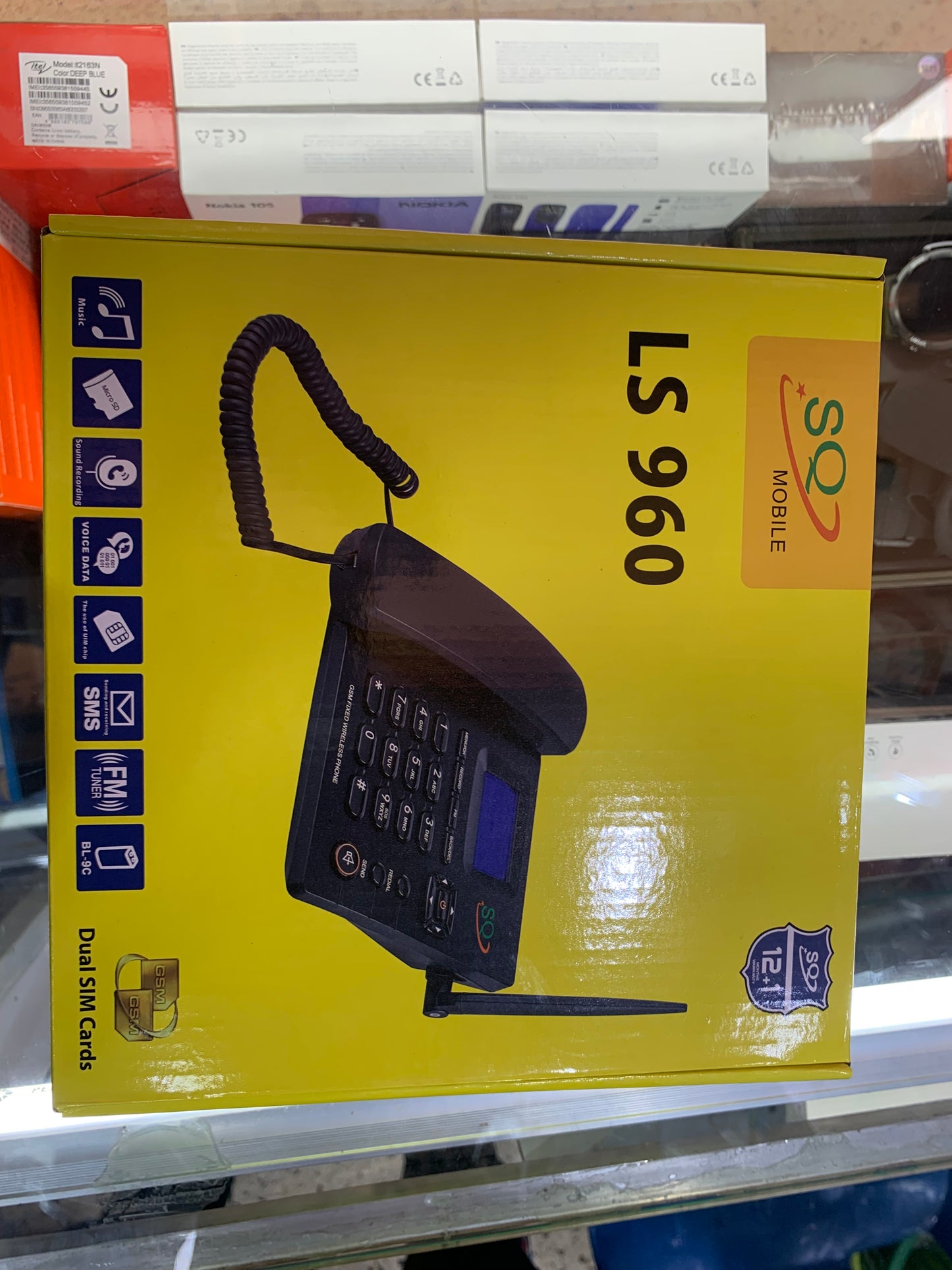 SQ Mobile SQ LS-960 Dual Sim Gsm Wireless Landline Desktop Phone – Black