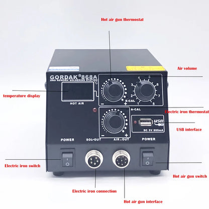 Gordak 868A rework station digital and analog