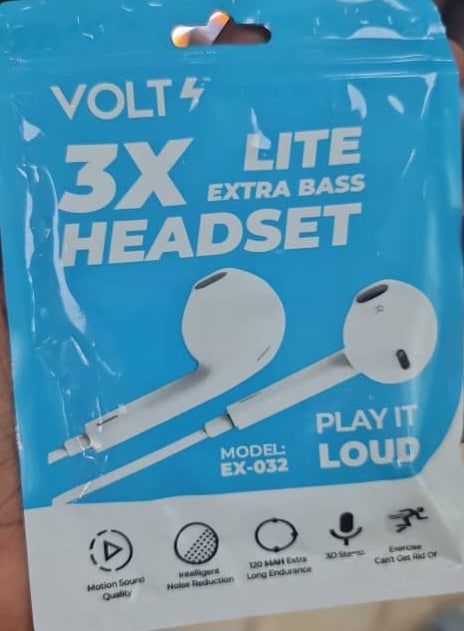Voltz 3X Extra Bass Lite Headsets - Enhanced Audio Experience"