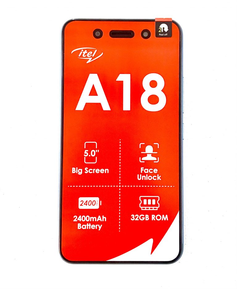 itel A18 - 5.0" HD Touch Screen, Face Unlock, 2400mAh, Quad-Core Processor, 32GB ROM, 1GB RAM