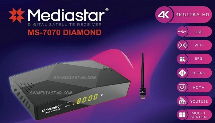 MEDIASTAR MS-7070 DIAMOND  4K Digital Satellite Receiver