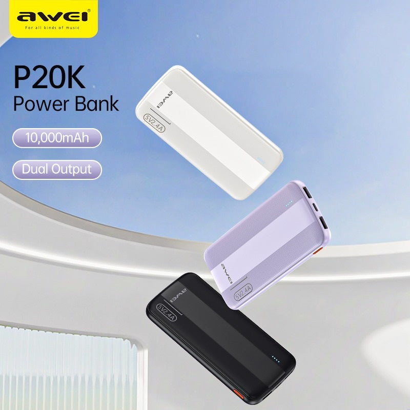 Awei p20k 12000mAh fast charging power bank