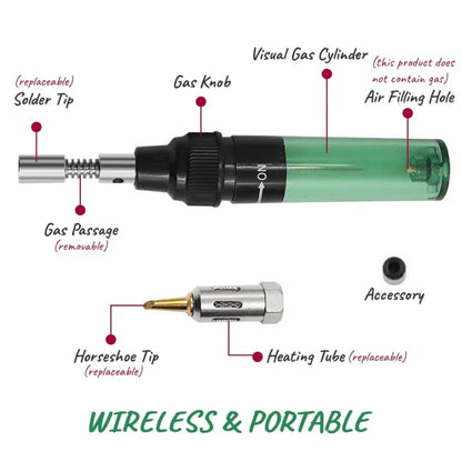 3 In 1 Portable Gas Blow Torch, Soldering Solder Iron Gun and Cordless Welding Pen Burner