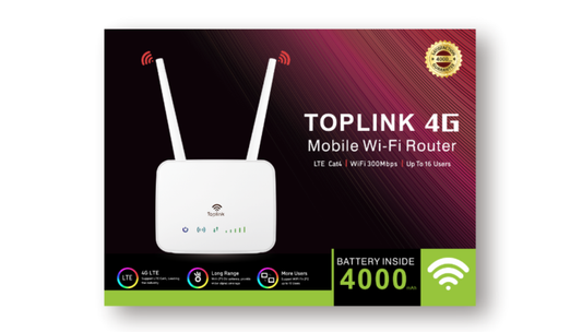TopLink HW303 4G Mobile Wi-Fi Router – LTE Cat4 / Wi-Fi 300 Mbps / Up to 32 Users / 4000mAh Battery
